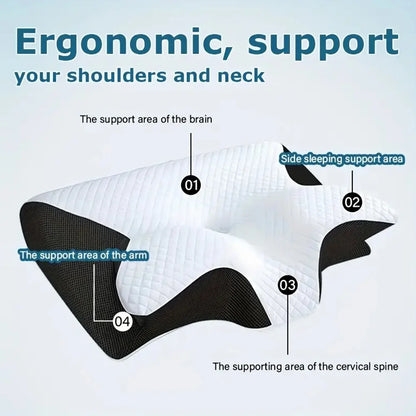 Ergonomic Butterfly Memory Foam Pillow – Contoured Neck & Shoulder Support