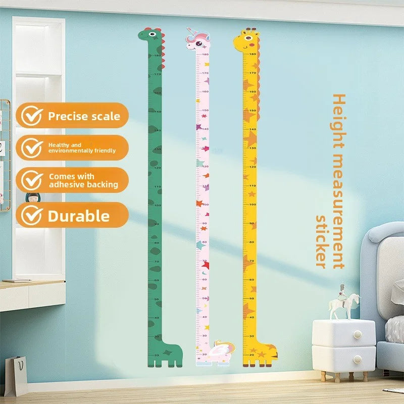 Kids Wall Height Chart – Unicorn, Dinosaur & Giraffe Growth Measuring Ruler