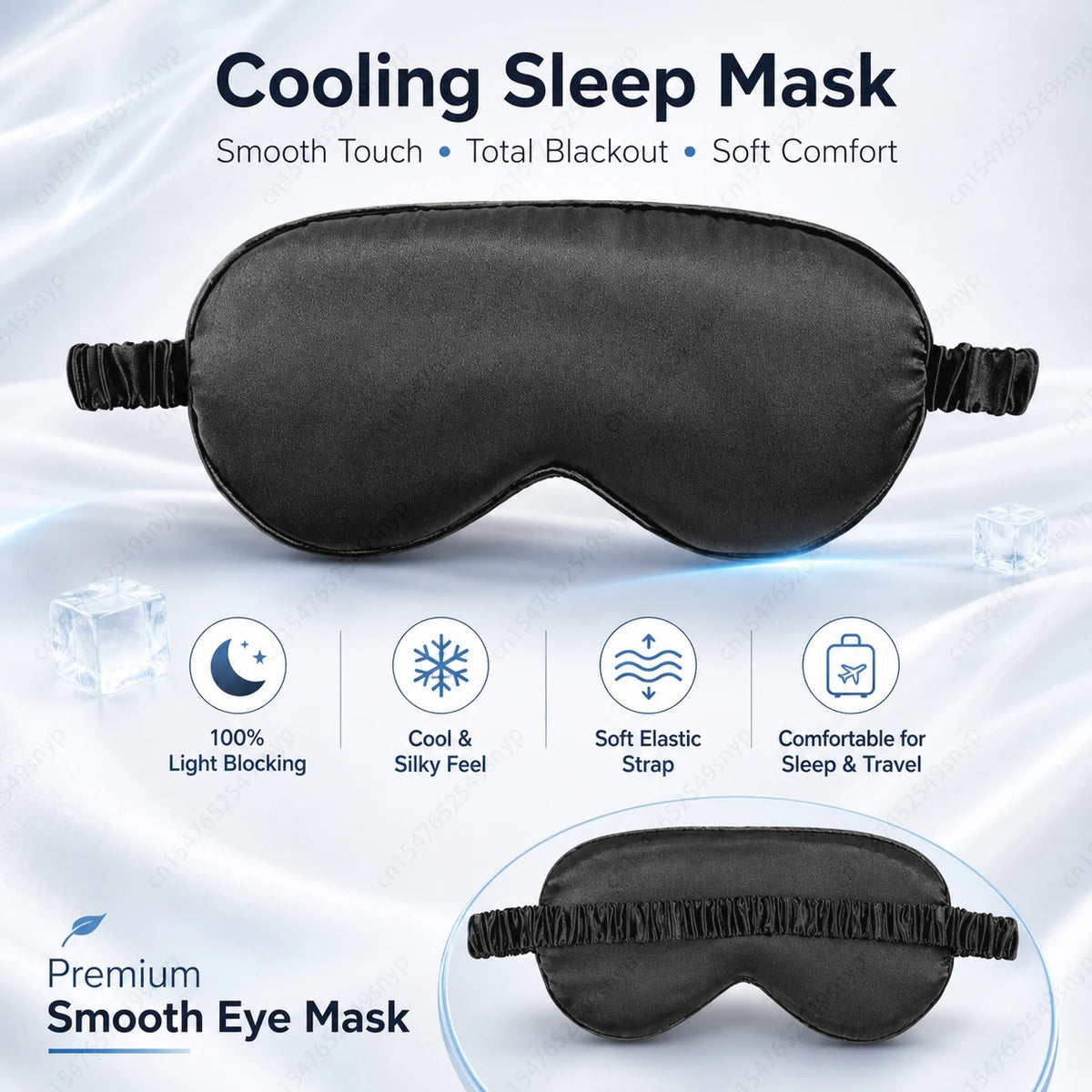 Silky Soft Blackout Sleep Mask – Adjustable Light-Blocking Eye Mask