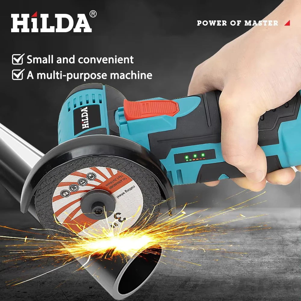 HILDA 12V Cordless Mini Angle Grinder – 19,500 RPM Grinding & Cutting Tool