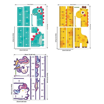 Kids Wall Height Chart – Unicorn, Dinosaur & Giraffe Growth Measuring Ruler