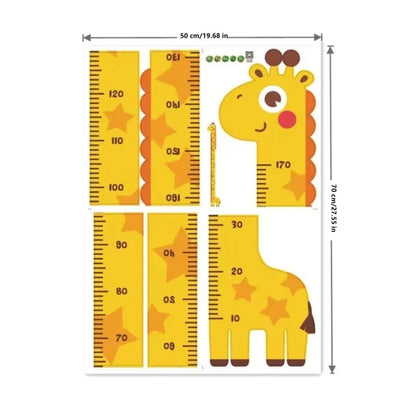Kids Wall Height Chart – Unicorn, Dinosaur & Giraffe Growth Measuring Ruler