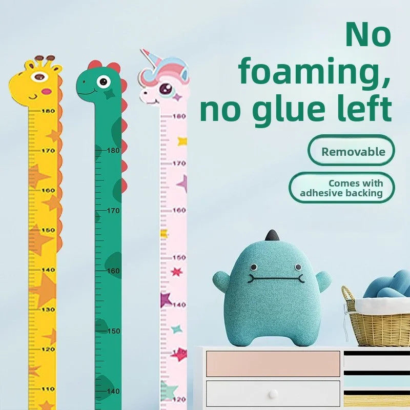 Kids Wall Height Chart – Unicorn, Dinosaur & Giraffe Growth Measuring Ruler