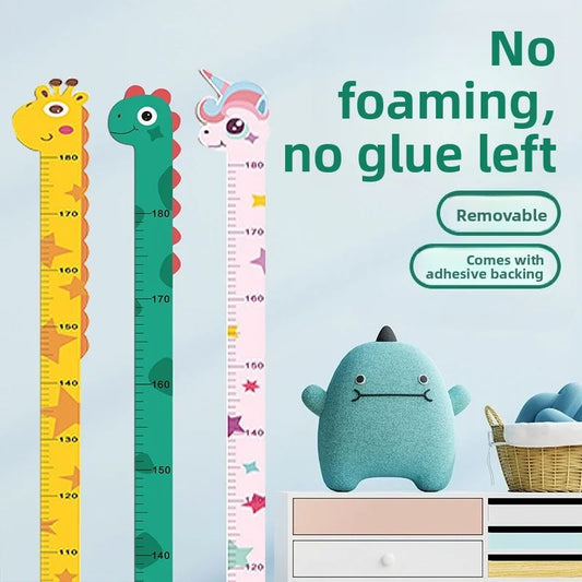 Kids Wall Height Chart – Unicorn, Dinosaur & Giraffe Growth Measuring Ruler