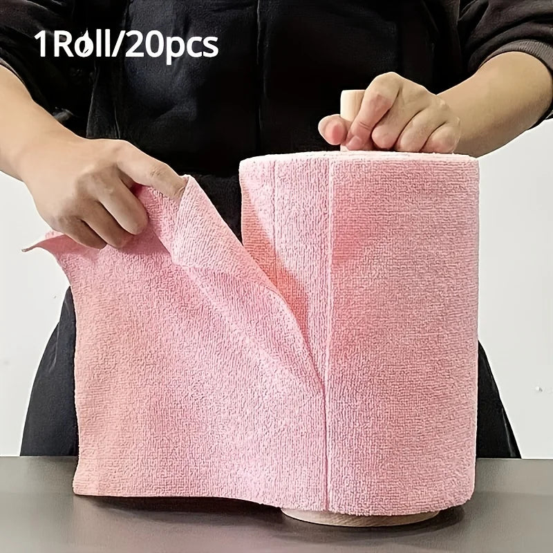 Reusable Microfiber Cleaning Roll – 20 Tear-Off Cloths
