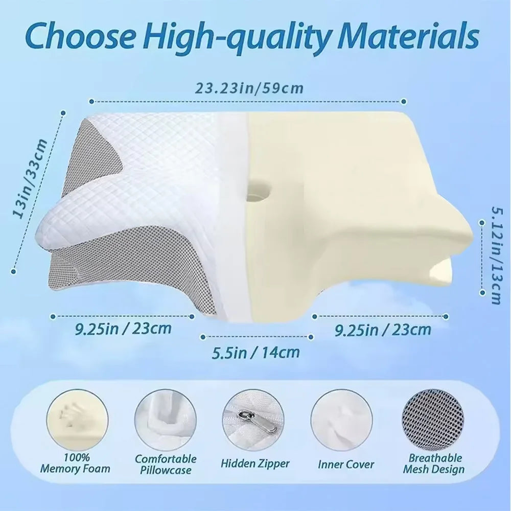Ergonomic Butterfly Memory Foam Pillow – Contoured Neck & Shoulder Support
